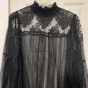 Black Shear Lace Blouse